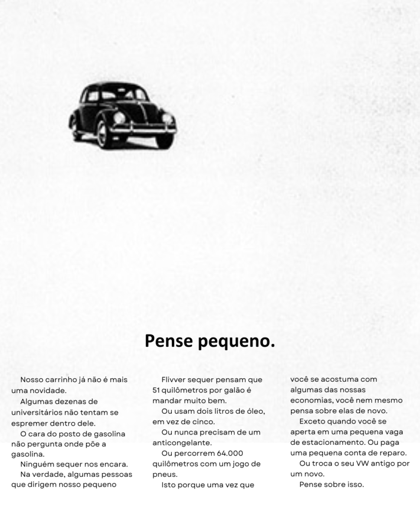 Think Small traduzido, de Bill Bernbach